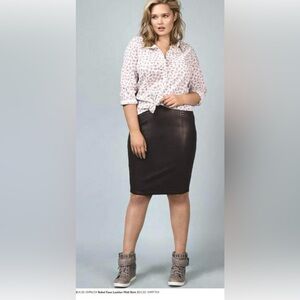 Rebel Wilson for Torrid Faux Leather Midi Pencil
Skirt Black Sz 0 punk grunge